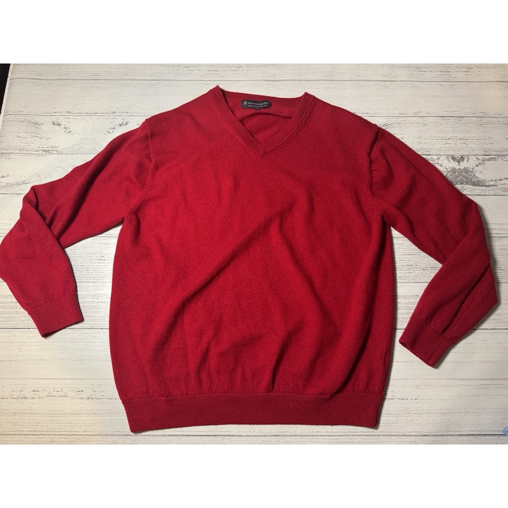 HART SCHAFFNER‎ MARX LIGHTWEIGHT MERINO WOOL SWEATER RED Sz X-LARGE, XL